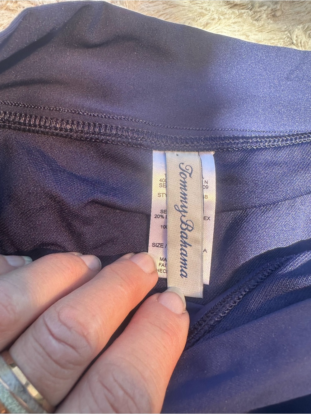 Tommy Bahama Navy Blue Swim Skirt with Side Tie - Picture 2 of 6